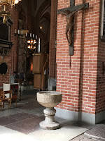 Baptismal font in Stockholm Cathedral