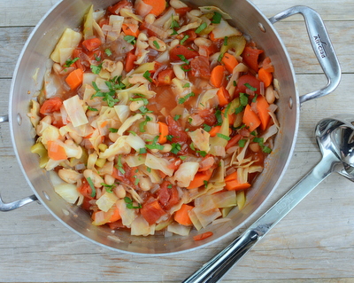 Cabbage & White Bean Stew, another simple, seasonal soup ♥ AVeggieVenture.com