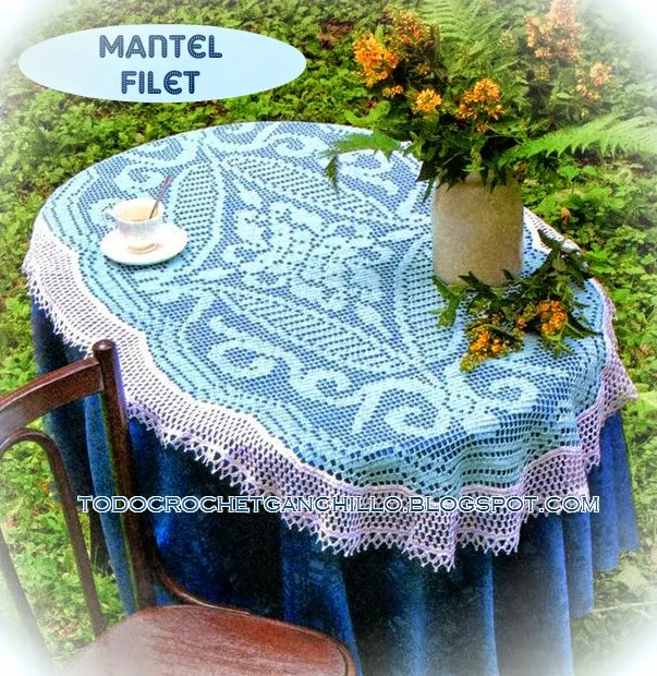 Patrones de mantel crochet filet