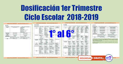 Dosificación 1er Trimestre Ciclo Escolar  2018-2019 Primaria