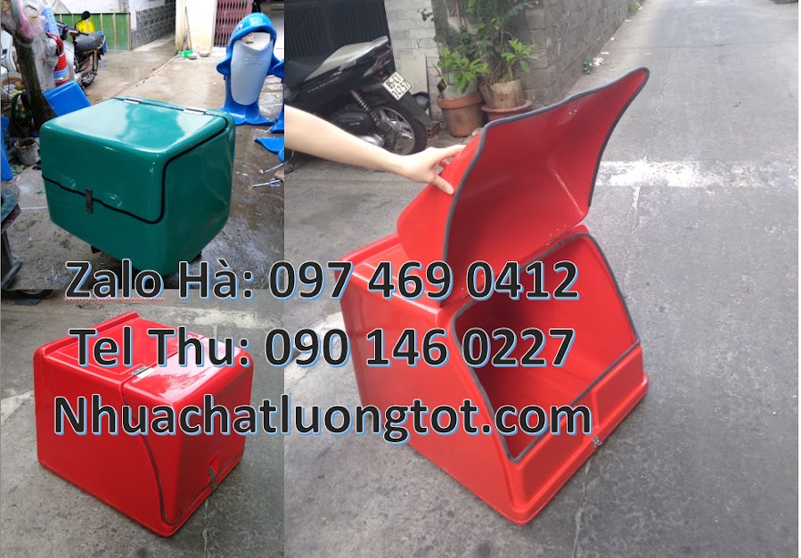 Thùng chở hàng xe máy cũ, Thùng giao hàng composite, thùng giao trà sữa chia ngă 432aad7dc4741d2a446540