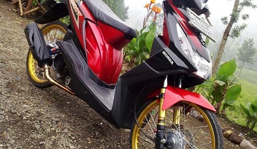 Modifikasi Honda Beat FI Velg 17 Jari Jari Tergokil 