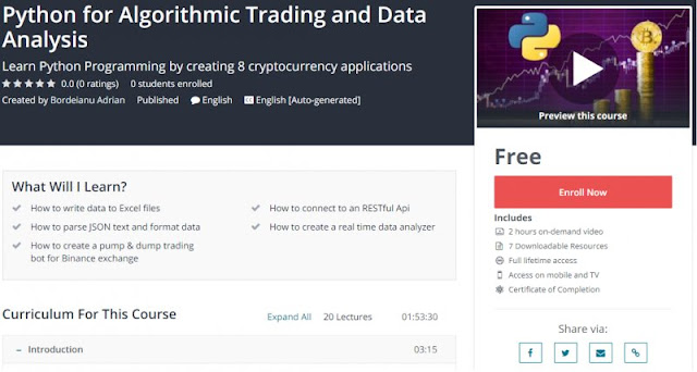 [100% Free] Python for Algorithmic Trading and Data Analysis