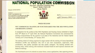 Update: NPC Commences training of functionaries for the 2023 Population And Housing Census -