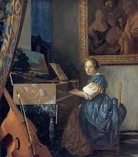 Vermeer schilderij Zittende virginaalspeelster