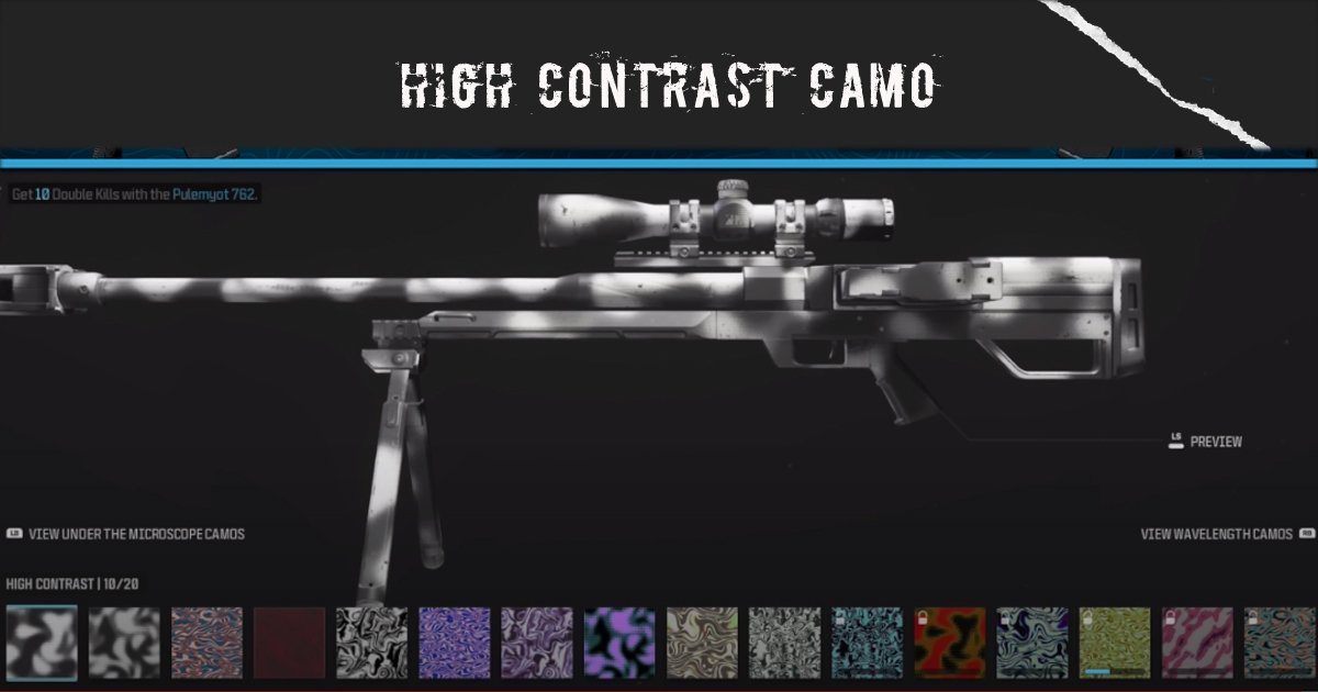 COD MW3 Guide: How to Unlock High Contrast Camo?