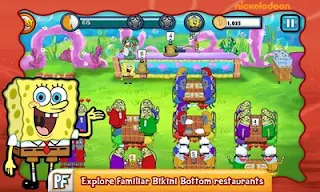 Screenshots of the SpongeBob Diner Dash for Android tablet, phone.
