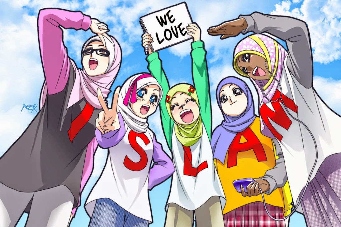 Koleksi Gambar Kartun Muslimah Sejati Background Wallpaper