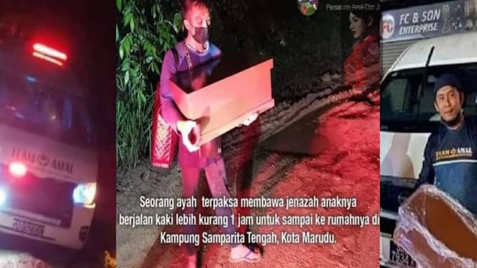 Rakyat Sabah Marah, Jalan Di Sabah Teruk Punca Bapa Usung Jenazah Anak Hampir Satu Jam Pulang Ke Rumah Di Waktu Malam