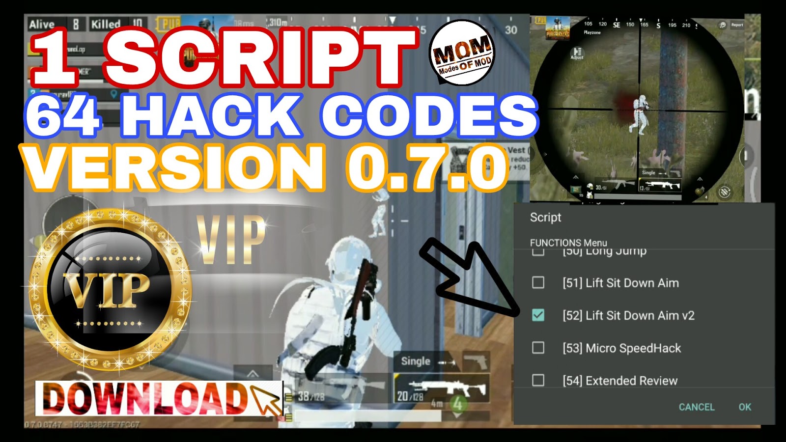 Pubg Mobile Vip Lua Script 1 Script 64 Hacks Download Android Ios - pubg mobile vip lua script 1 script 64 hacks download android ios version 0 7 0 2018