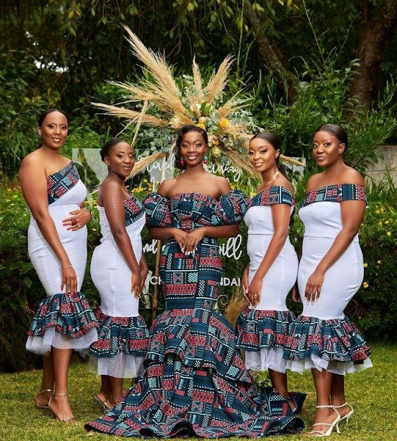 South Africa African Traditional Wedding Dresses For Bridesmaids.