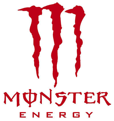 White background of Monster energy logo sponsored links
