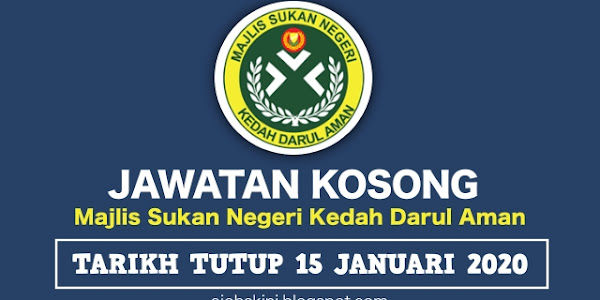 Jawatan Kosong Majlis Sukan Negeri Kedah Januari 2020