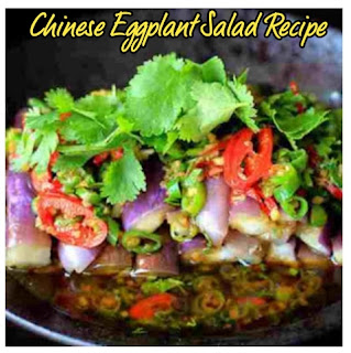 Chinese steamed Eggplant Salad, asian salad recipes,  asian salad menu, asian salad