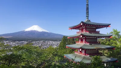 Free Pagoda, Building, Volcano, Japan Wallpaper