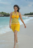 Kajal, Agarwal, Hot, Photos, at, Beach, in, yellow, dress