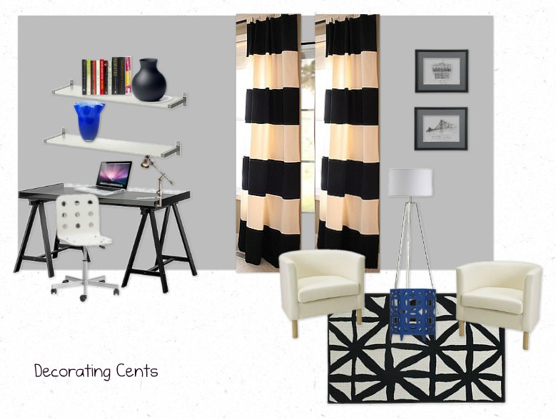 Decorating Cents: Striped Curtains In The Office