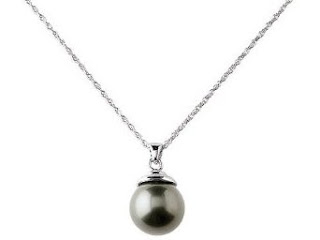 Sterling Silver Black Shell Pearl Pendant