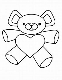 Love  Coloring Sheets on Child Coloring  Bear For Mom