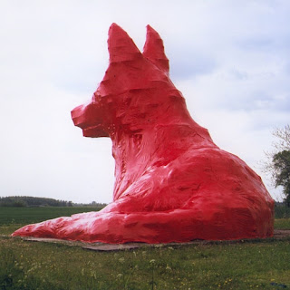 Max the Red Giant Dog Sculpture