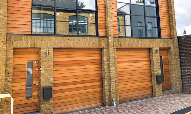 Garage doors matching facade design