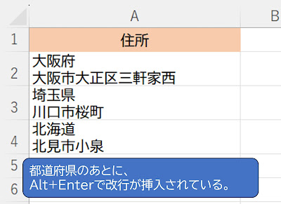 セル内の改行を削除