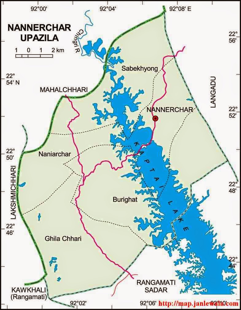 nannerchar upazila map of bangladesh