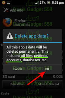 menghapus data aplikasi Android