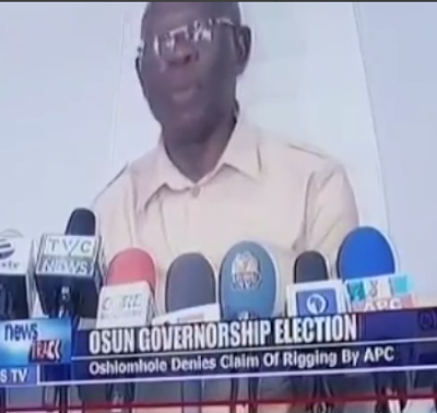  Video: APC National chairman, Adams Oshiomole, mistakenly mentioned rigging while speaking on Osun state rerun election