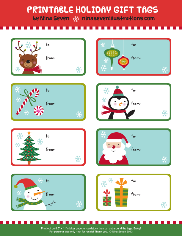 Sweet Christmas Labels, Toppers and Tags in Different Styles. 