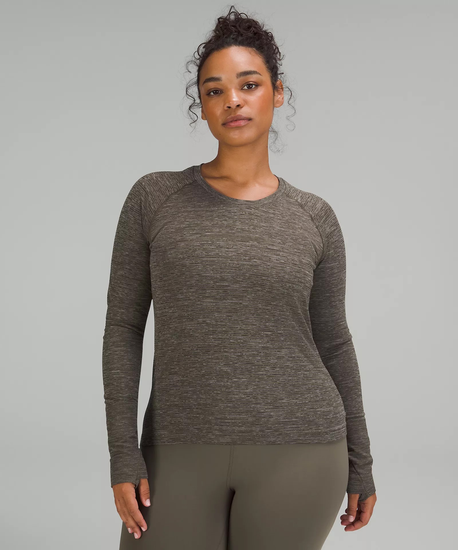 Lululemon Swiftly Tech Long Sleeve Crew - Heathered Tranquil Blue - lulu  fanatics