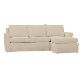 pottery barn sectional, pottery barn, sofa, couch, sectional, chaise, decorating