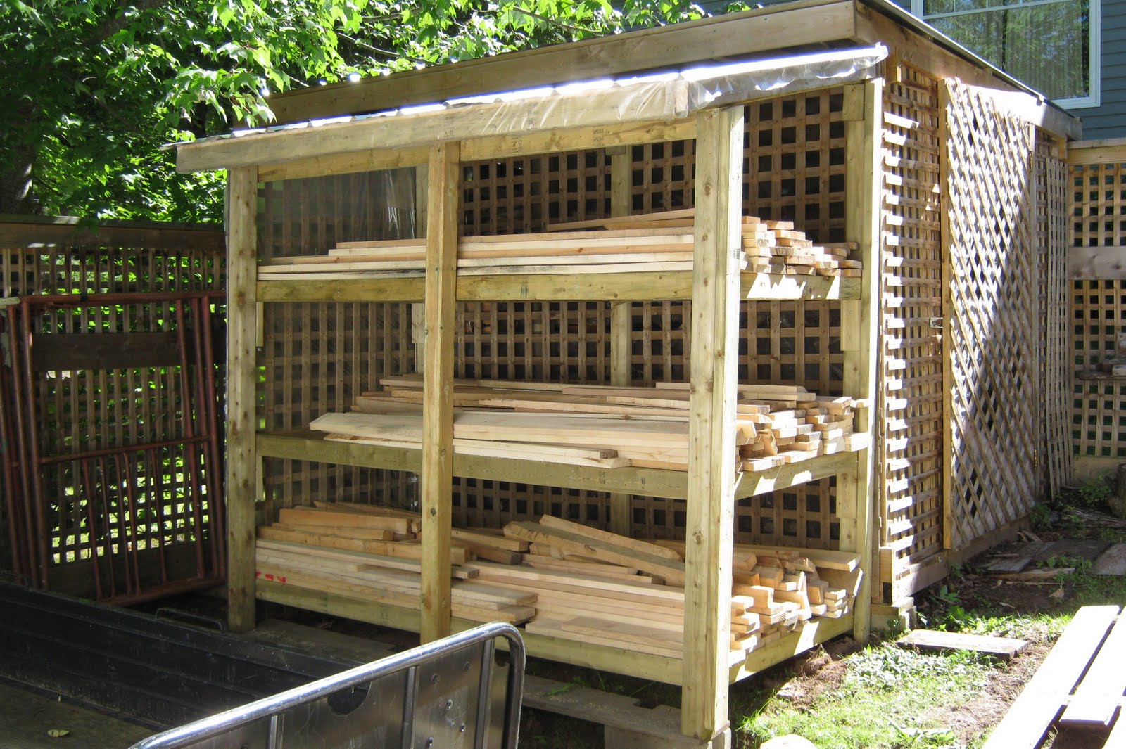 wp wood working: lumber storage shed