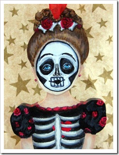 Skeleton Girl Ornament face