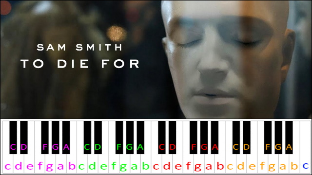 To Die For by Sam Smith Piano / Keyboard Easy Letter Notes for Beginners