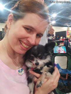 I'm holding Lee, the One and Only at the 2015 Denver Pet Expo.