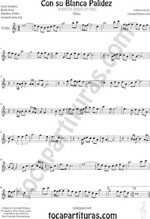  Violín Partitura de  Con Su Blanca Palidez Sheet Music for Violin Music Scores