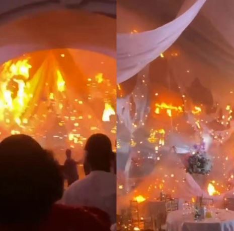 Fear As Fire Interrupts Wedding Reception In Lagos