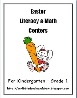 Easter literacy and math centers for kindergarten and grade 1