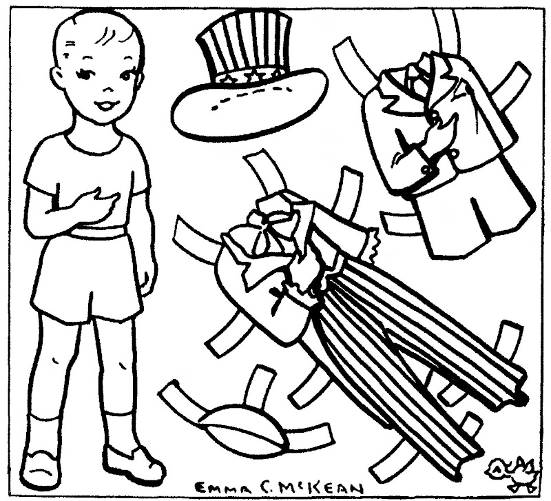 June 28, 1959. A patriotic newspaper paper doll by Emma C. McKean. title=