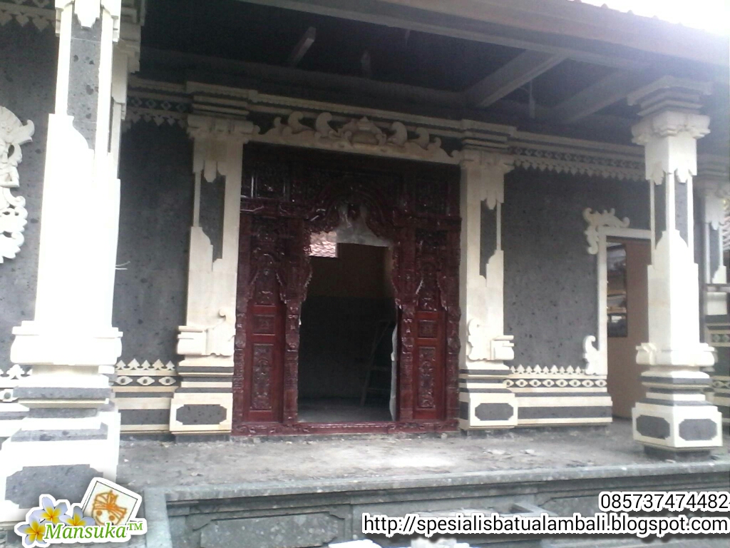  pintu  gebyog dengan  batu  palimanan model style bali 