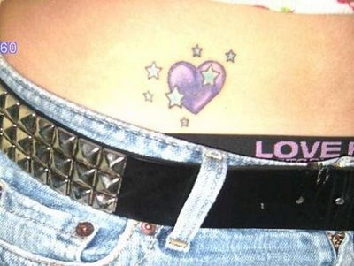 Small Heart Tattoos Small violet heart with little twinkle star tattoo 