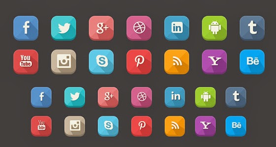 42 Long Shadow Social Icons