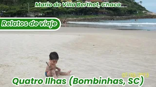 uno de los hijos de Mario jugando en la arena de Quatro Ilhas