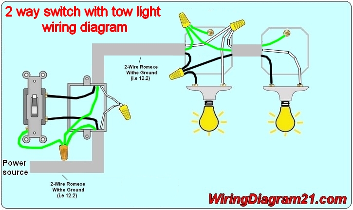 2 Way Light Switch Wiring Diagram | House Electrical ...