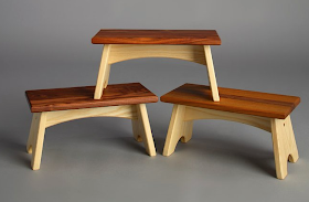 wood step stools- ash walnut, teak