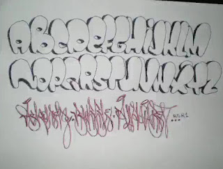 Fonts Graffiti Alphabet Bubble Sketches A-Z