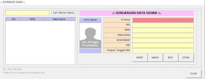 Download Aplikasi DataBase Siswa Menggunakan Excel