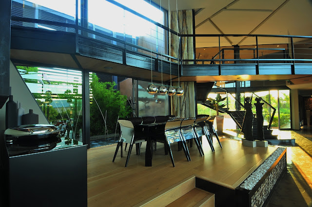 Open dining room in the modern house