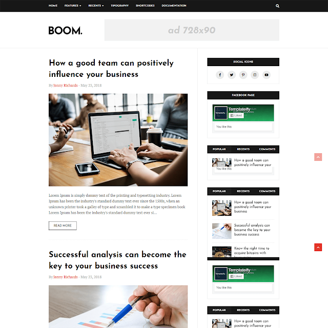 Boom Blogger Template